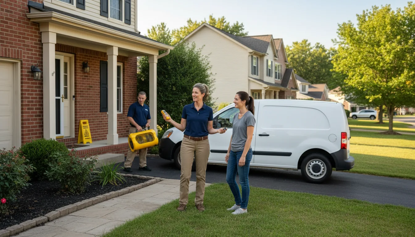 Residential water damage restoration in Bowen, IL